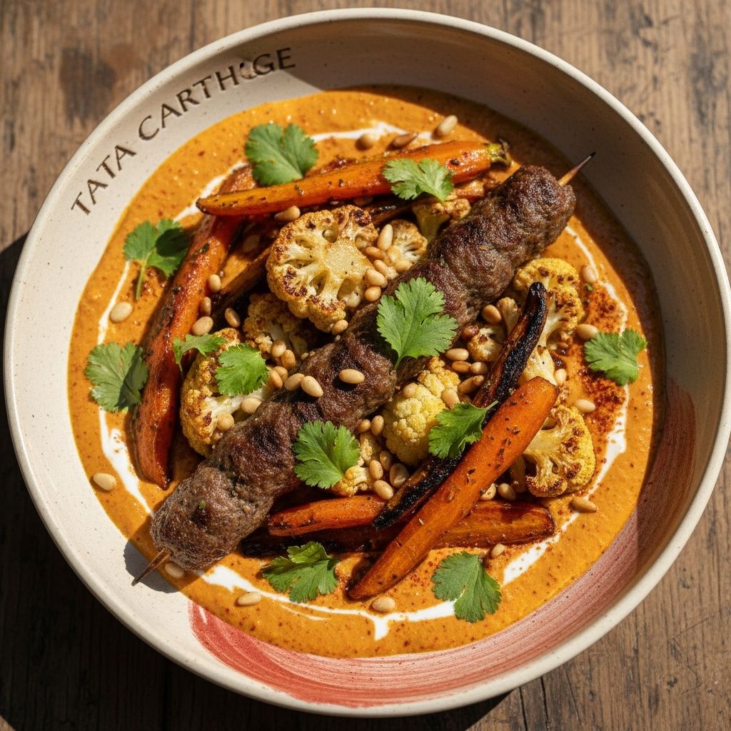 TATA TUNSI - Bowl méditerranéen avec kefta grillées et tahini harissa