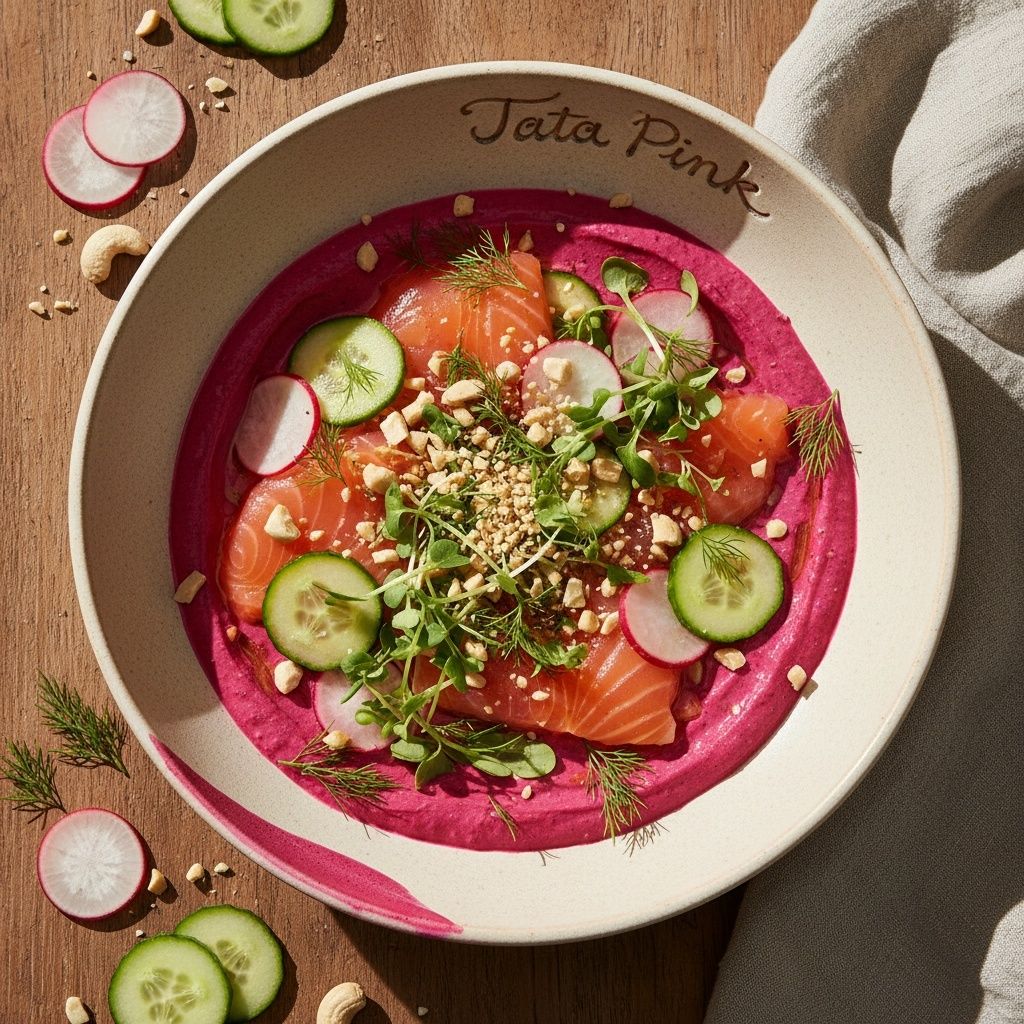 TATA PINK - Bowl avec tahini à la betterave et saumon frais
